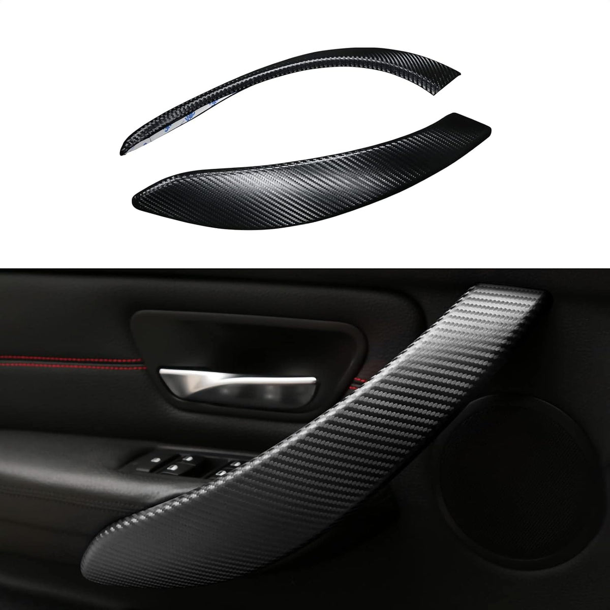2PCS Car Door Handles Cover Sticker Decal ABS Trim (Blue) R2920