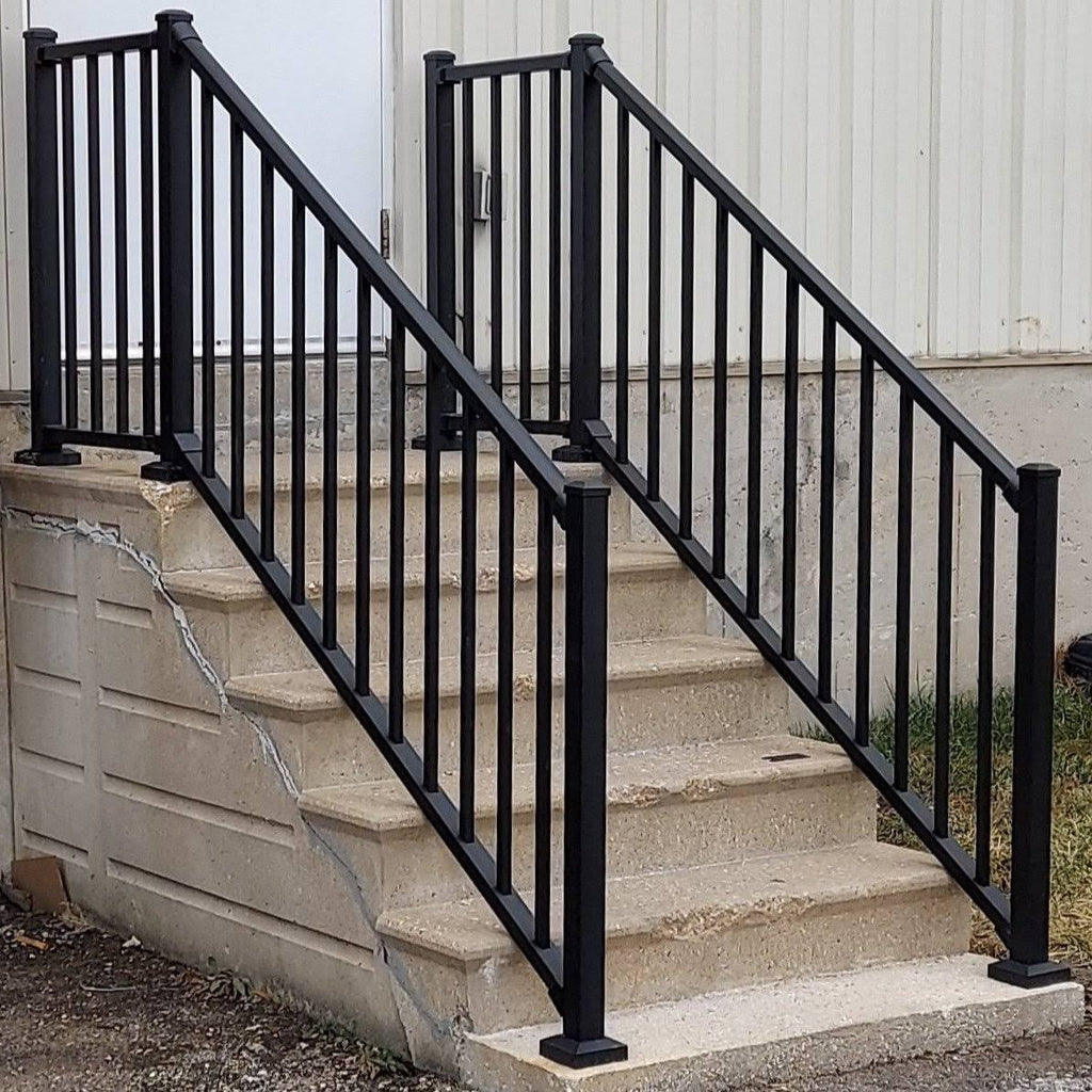 Textured Black Aluminum Rail Kit Stair C2639