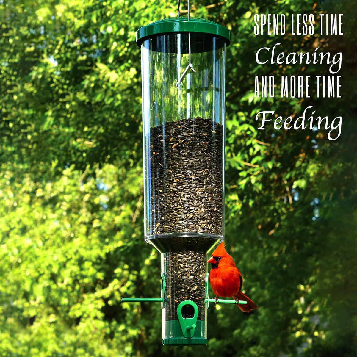Squirrel Proof Wild Bird Feeder, Large Cylinder Tube 7lb Capacity, Pack of 2 N343