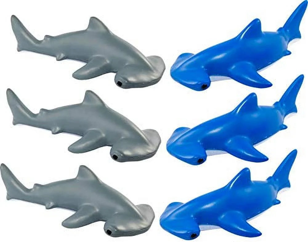 Hammerhead Shark Toss Game Set of 6 Foam Rubber Sharks with 1 Target Ring G1054