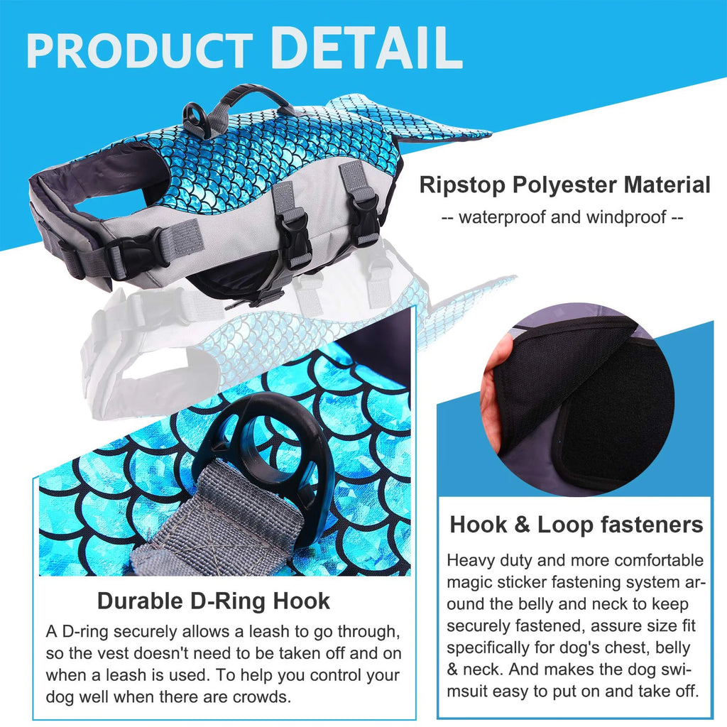 Reflective Adjustable Dog Life Jacket with Rescue Handle E4673