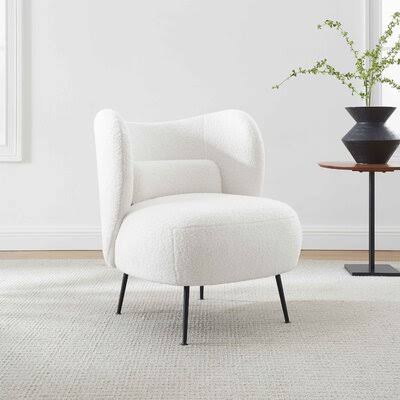 White Wool Barrel Chair H5167