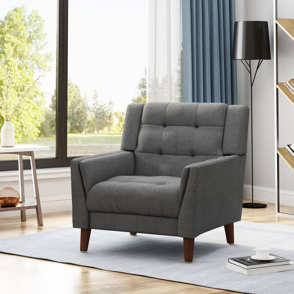 Beige Fabric Arm Chair E661