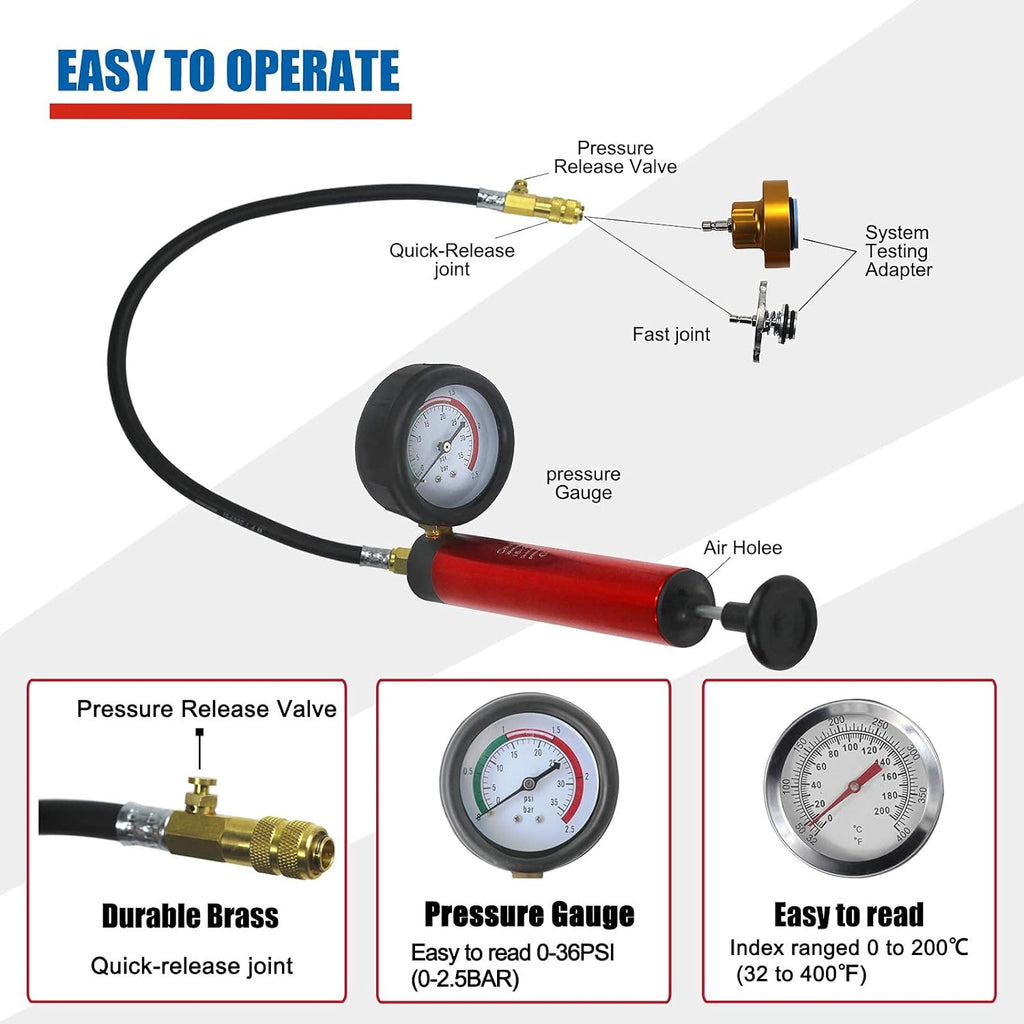 Radiator Pressure Tester Kit with 12 Pcs Universal Adapters N3911
