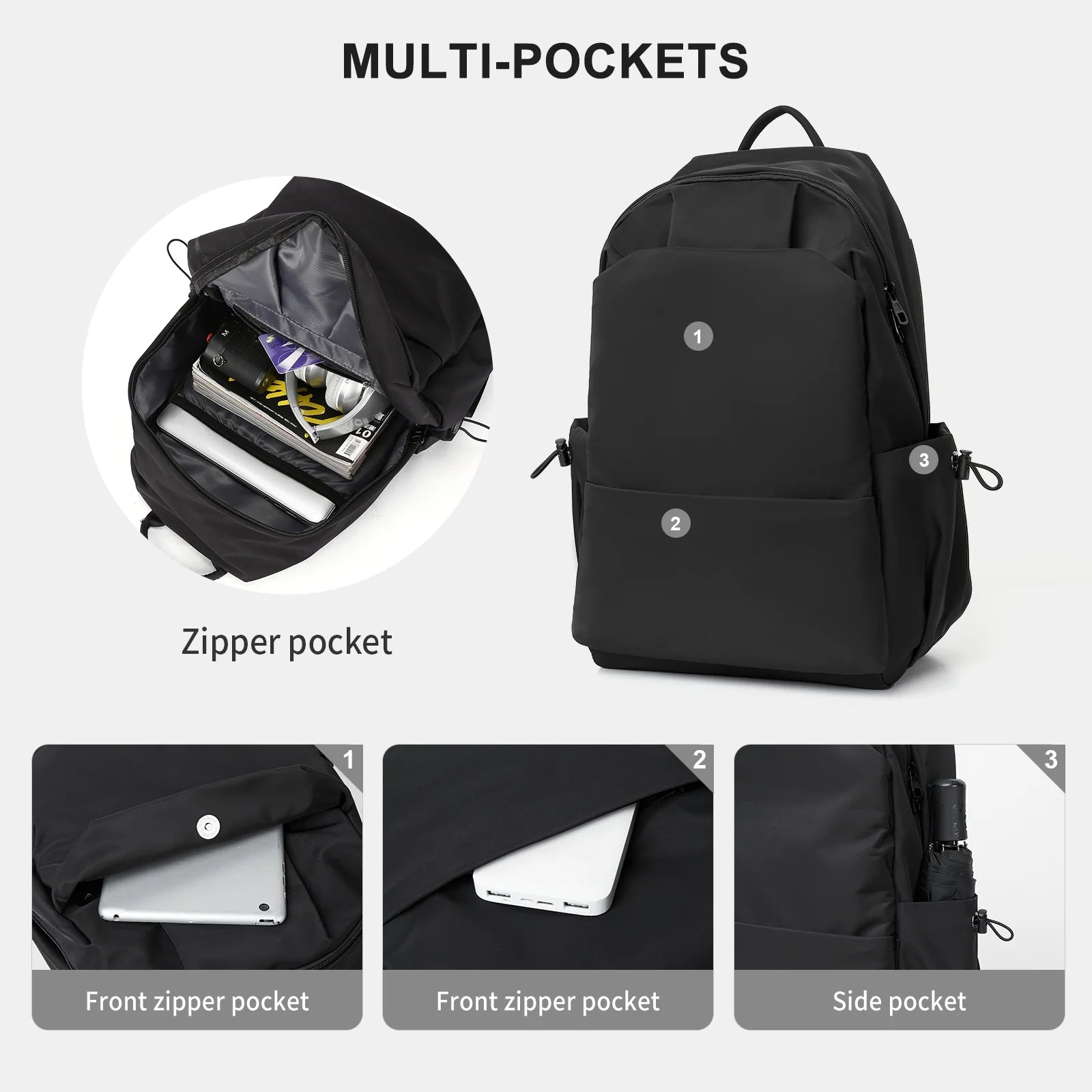 Black 15.6 Inch Laptop Backpack K991696