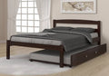 Full Size Econo Bed with Twin Size Trundle Bed in Dark Cappuccino T521