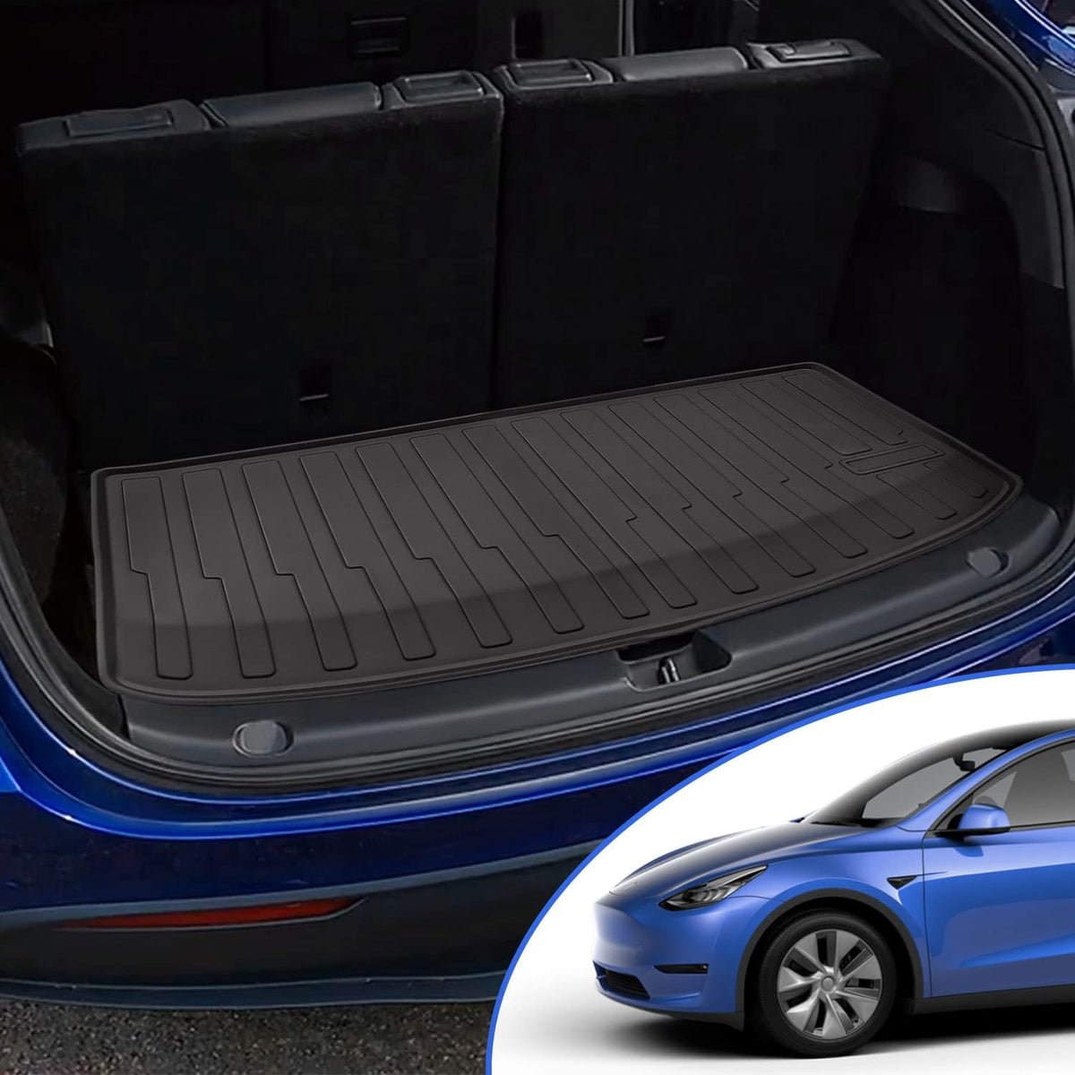 Tesla Model Y Trunk Mat Cargo Liner with Backrest Mat for 7 Seats P73859