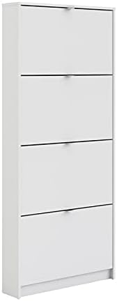 4 Drawer White Shoe Cabinet J441