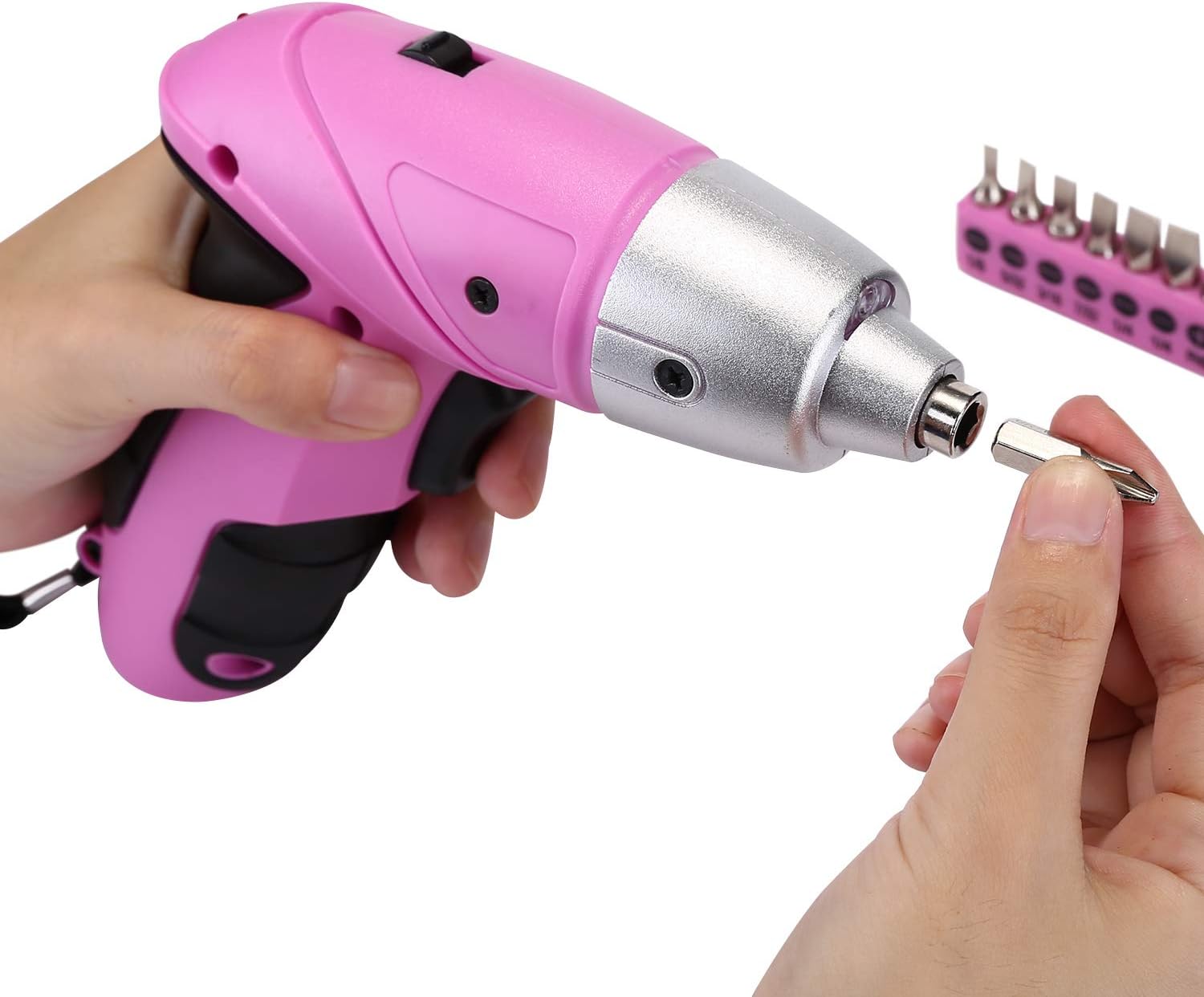 98 Piece Pink Hand Tool Set with Plastic Toolbox Storage Case U9122