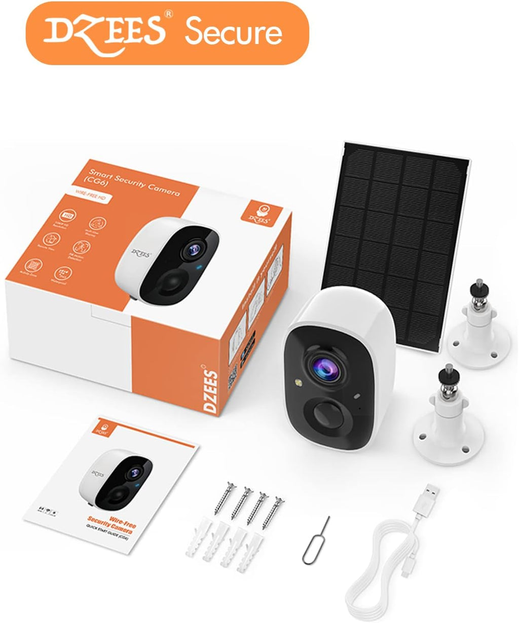 Solar Powered Security Camera Wireless Outdoor WiFi 1080P Color Night Vision with Solar Panel Z8854