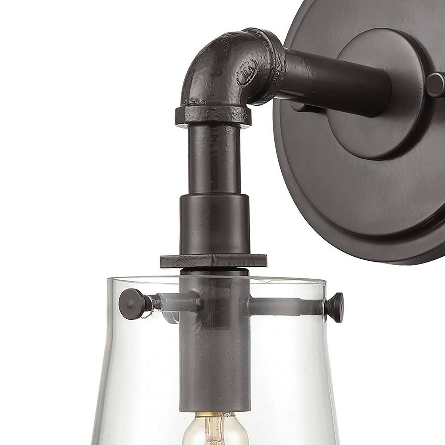 Oil Rubbed Bronze 1-Light Sconce with Clear Glass D755