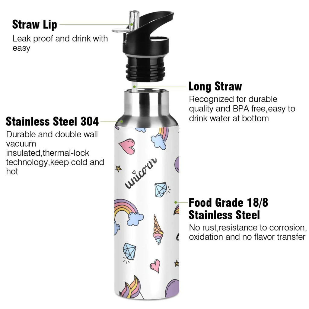 Stainless Steel Insulated Water Bottle with Straw Lid C80941