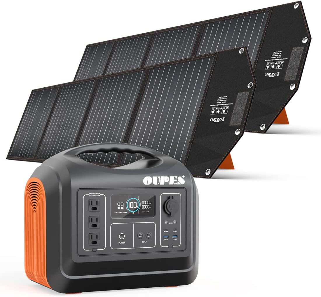1800W/1488Wh Portable Power Station with 2 X 100W Foldable Solar Panel LiFePO4 Battery Z448