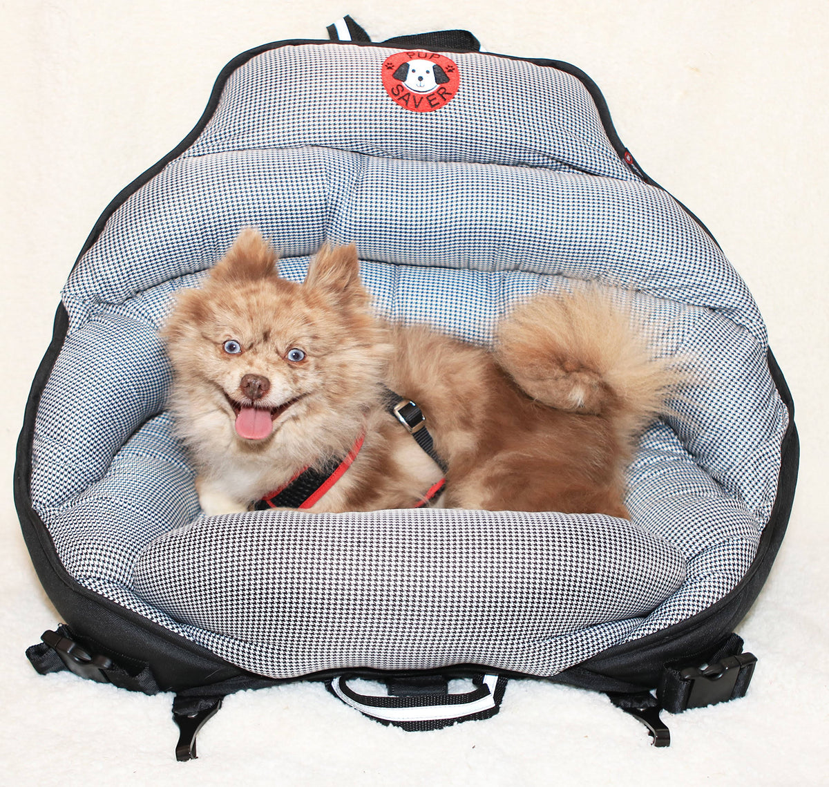 Black & White Houndstooth Car Safety Seat for Dogs Under 25lbs L836676