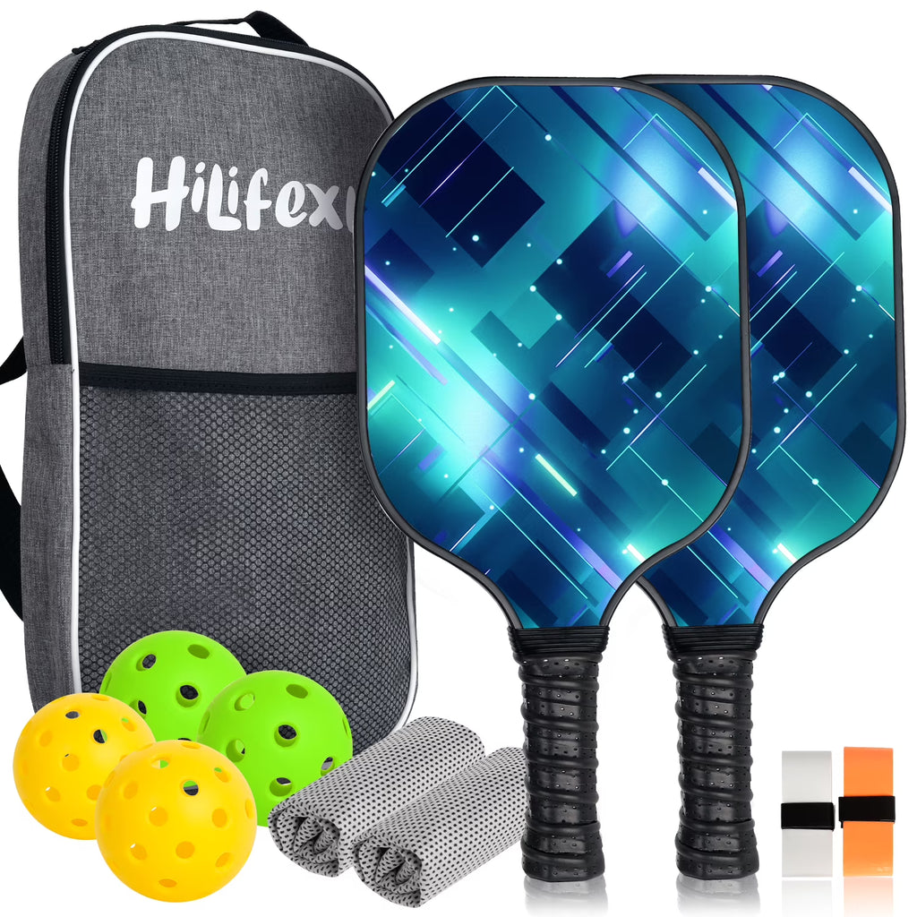 Set of 2 Carbonfiber Pickleball Paddles with 2 Pickle-Ball, 2 Cooling Towel, 1 Pickleball Bag G299804