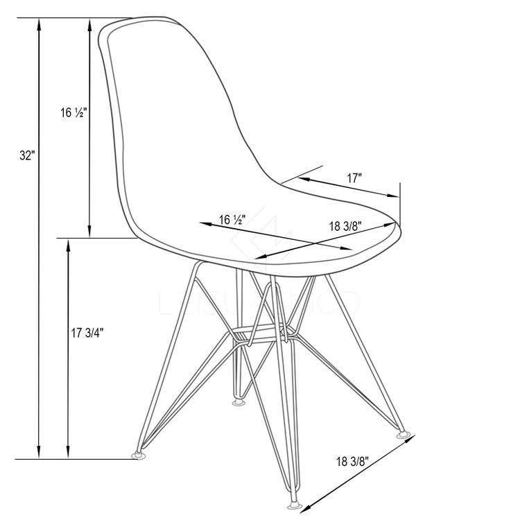 Transparent Black Molded Eiffel Dining Side Chair, Set of 2 V5002