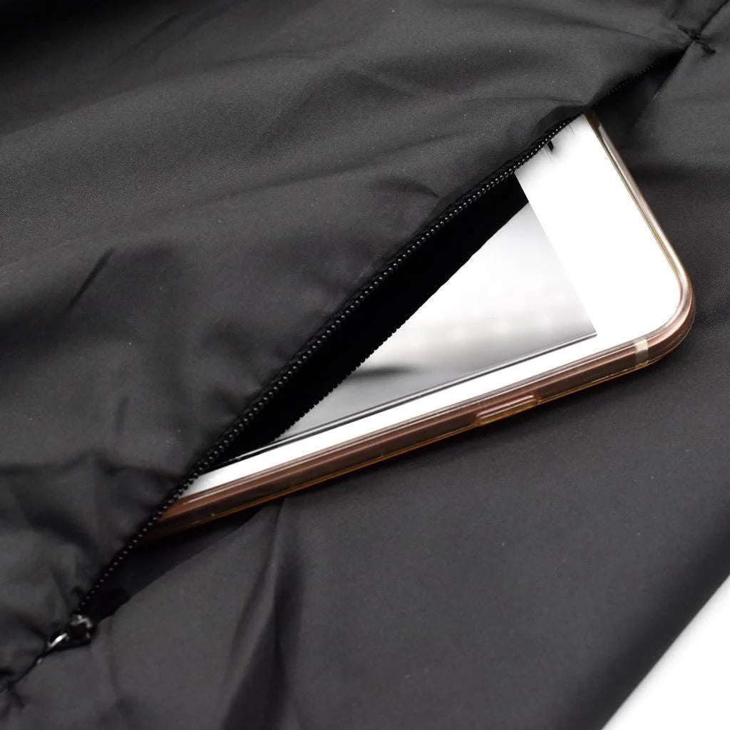 Black XXL Windproof Long-Sleeve Riding Jacket X2970