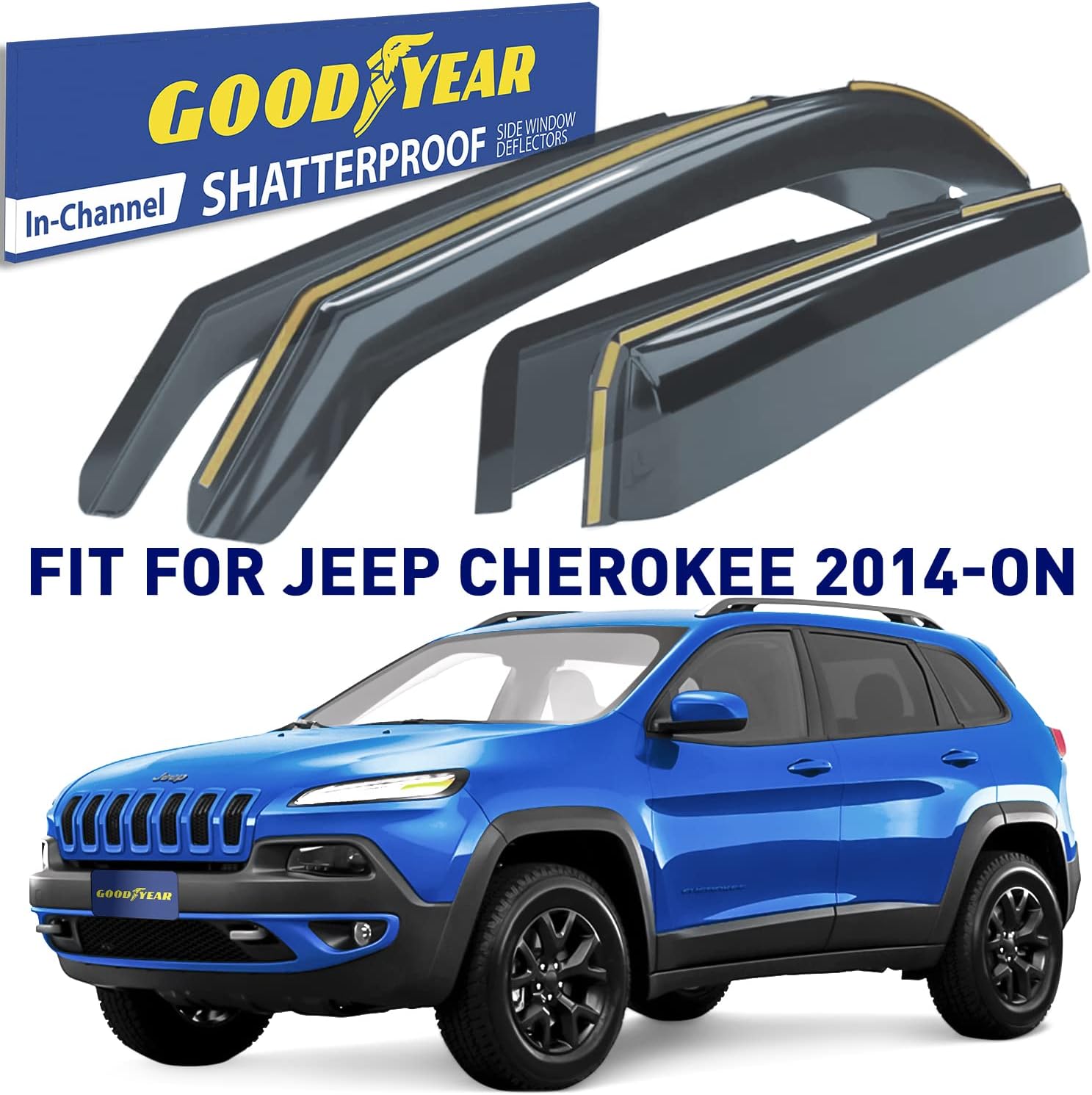 4 Pcs Shatterproof Side Window Deflectors B353