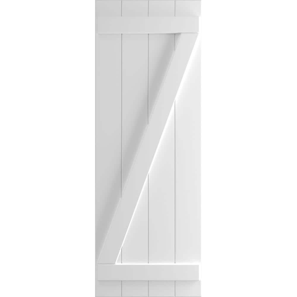 21 1/2x22W x 60x22H PVC Four Board Joined Board-n-Batten Shutters E752