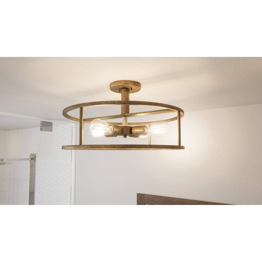 Brass 4-Light Semi-Flush Mount Q6948
