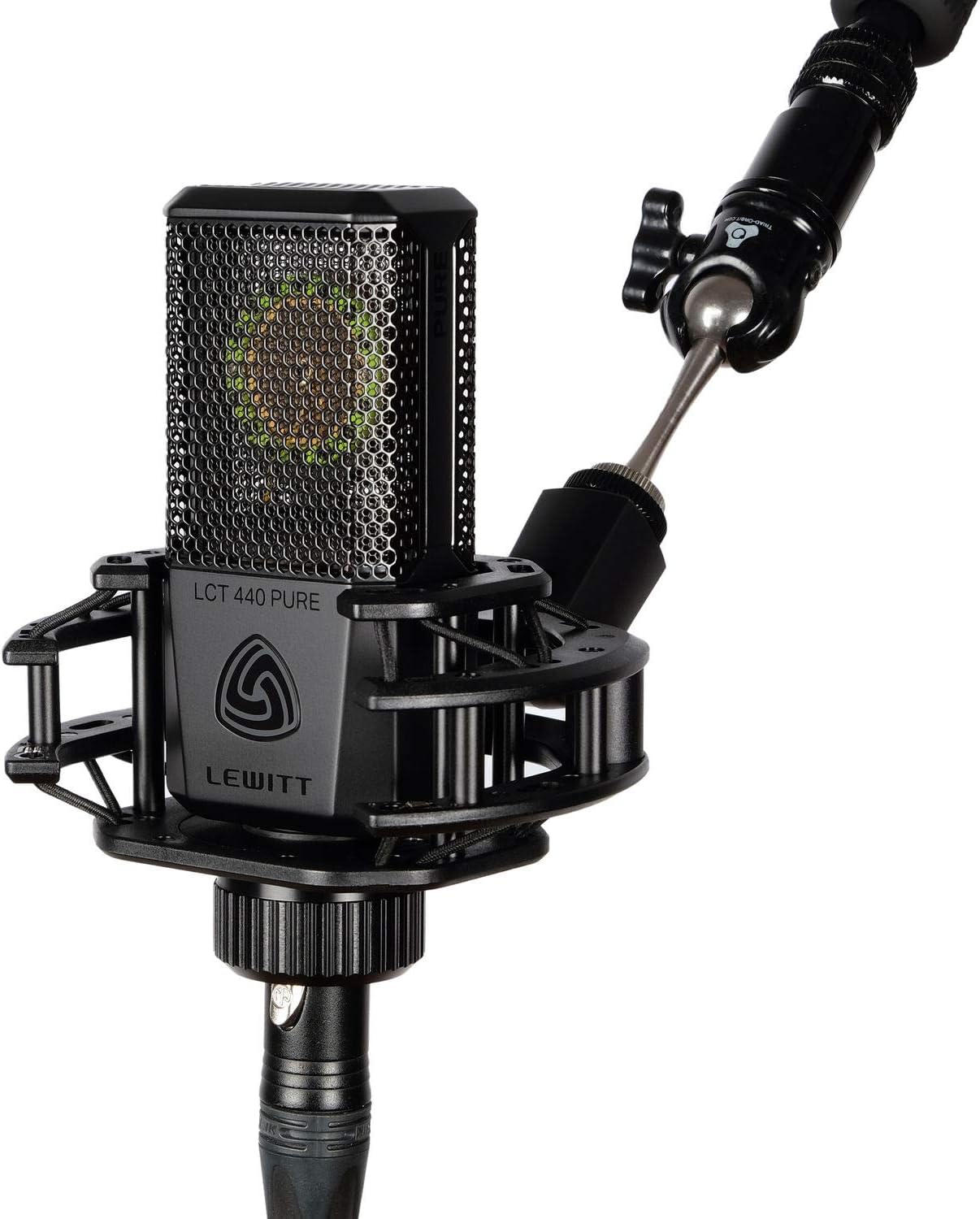 Large-Diaphragm Condenser Microphone with Boom Microphone Stand and XLR Mic Cable U7626