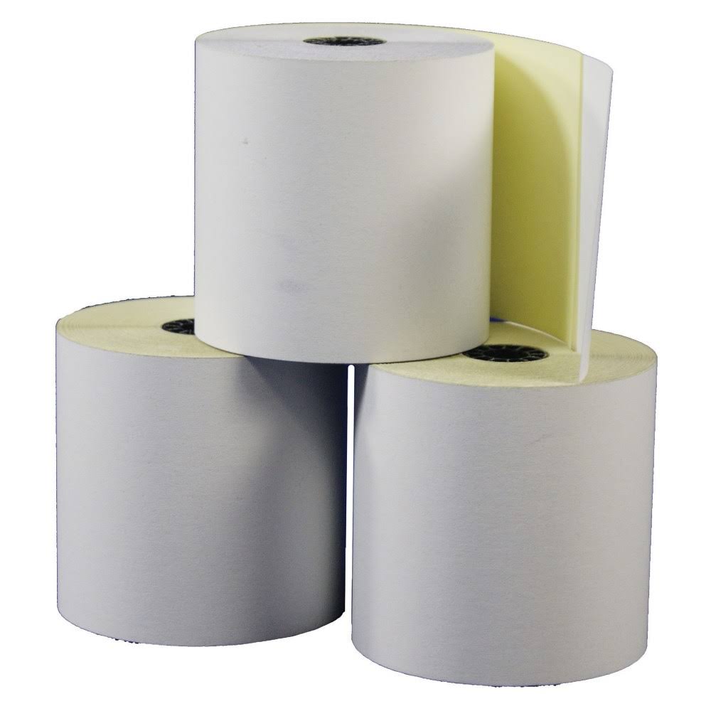 Banking/Teller Window/ATM Rolls, 3x22 x 90&, 2-Ply, Canary/White, Pack of 50 Rolls N864