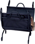 Ring Swirl Black Log Rack with Canvas Carrier M65125