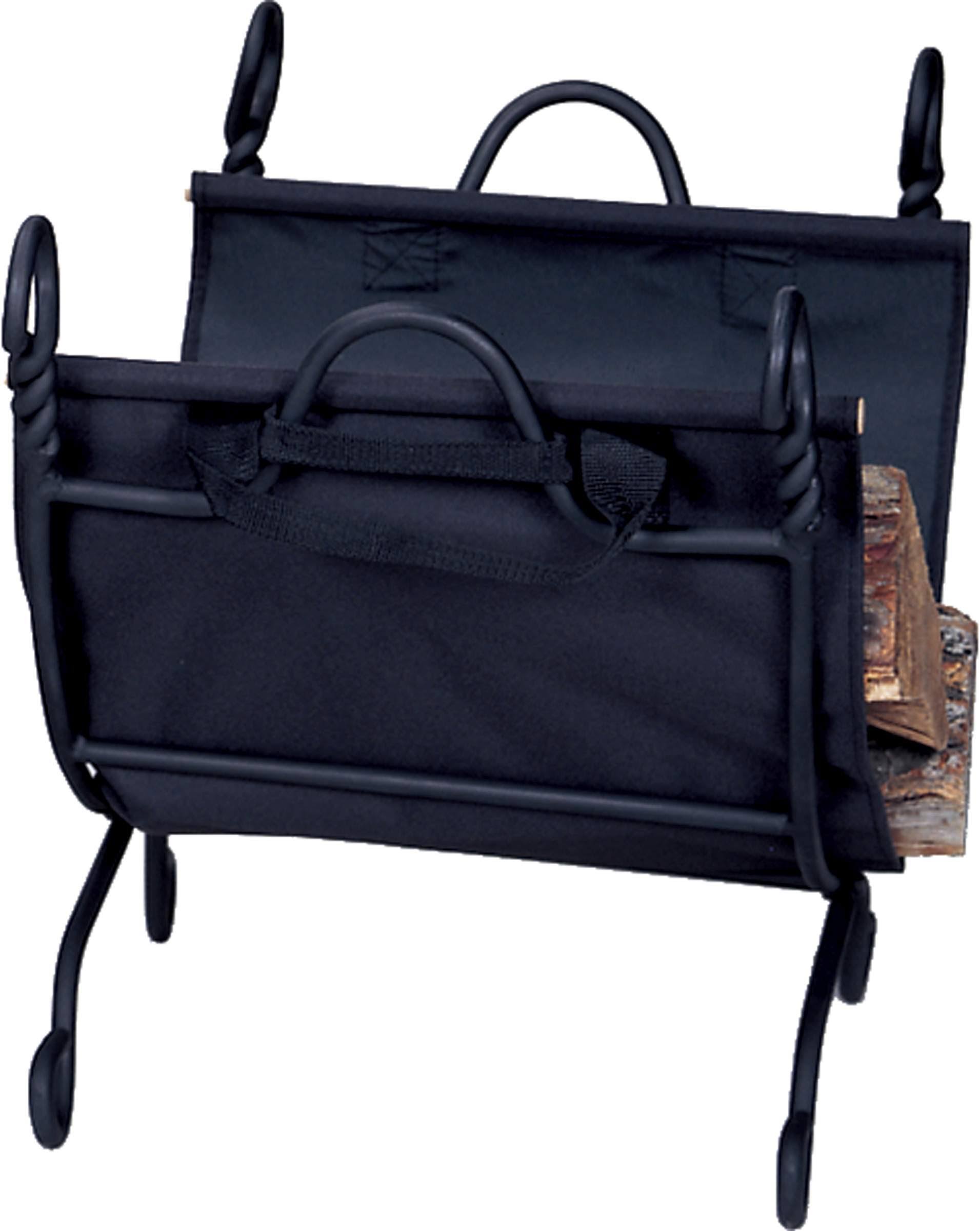 Ring Swirl Black Log Rack with Canvas Carrier M65125