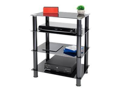 Tempered Glass 4-Tier Media Stand, Black N1863