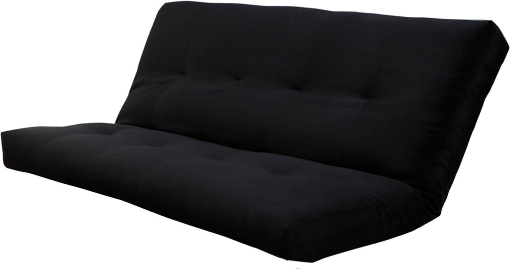 Black Suede Fabric Futon Mattress N77741