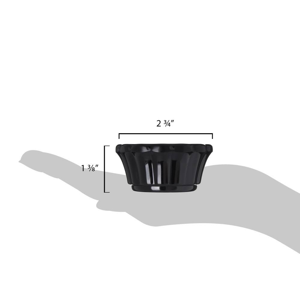 Black 1 oz Scalloped Melamine Ramekin N9212