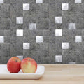 Silver Mosaic Tile 12 in. x 12 in. Self-Adhesive PVC Backsplash (10 Pack) O511681