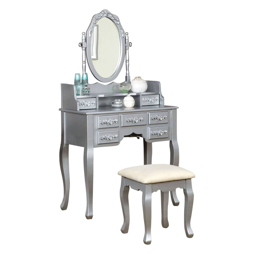 Silver Vanity with Stool F716527