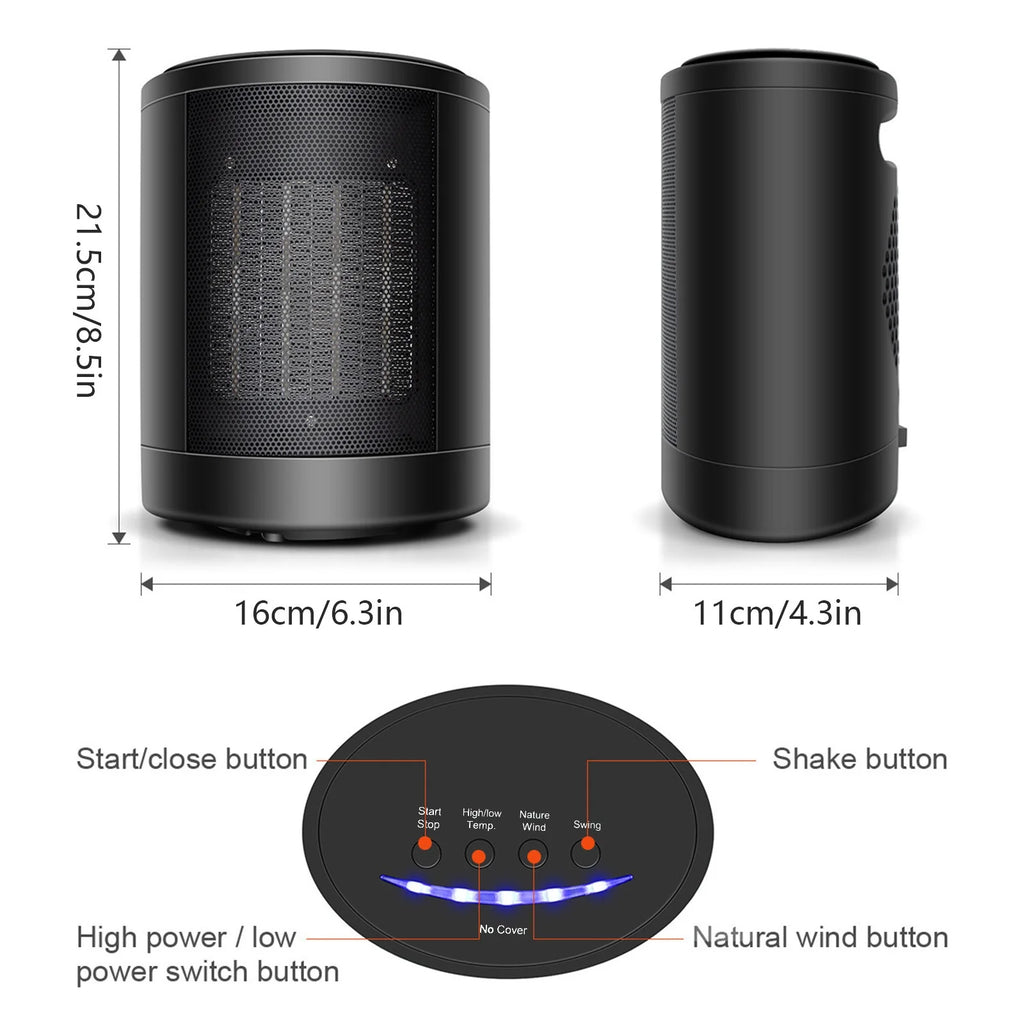 Black Portable Electric Space Heater Y2194