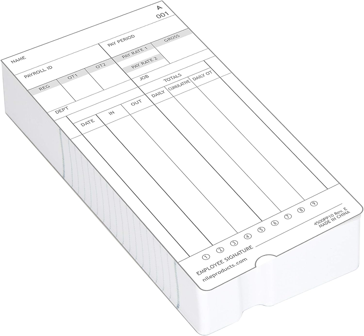 100 Pack Time Cards for Calculating Time Clock V866