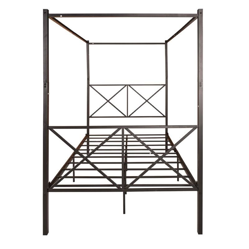 Black Full Size Canopy Bed Frame F4470