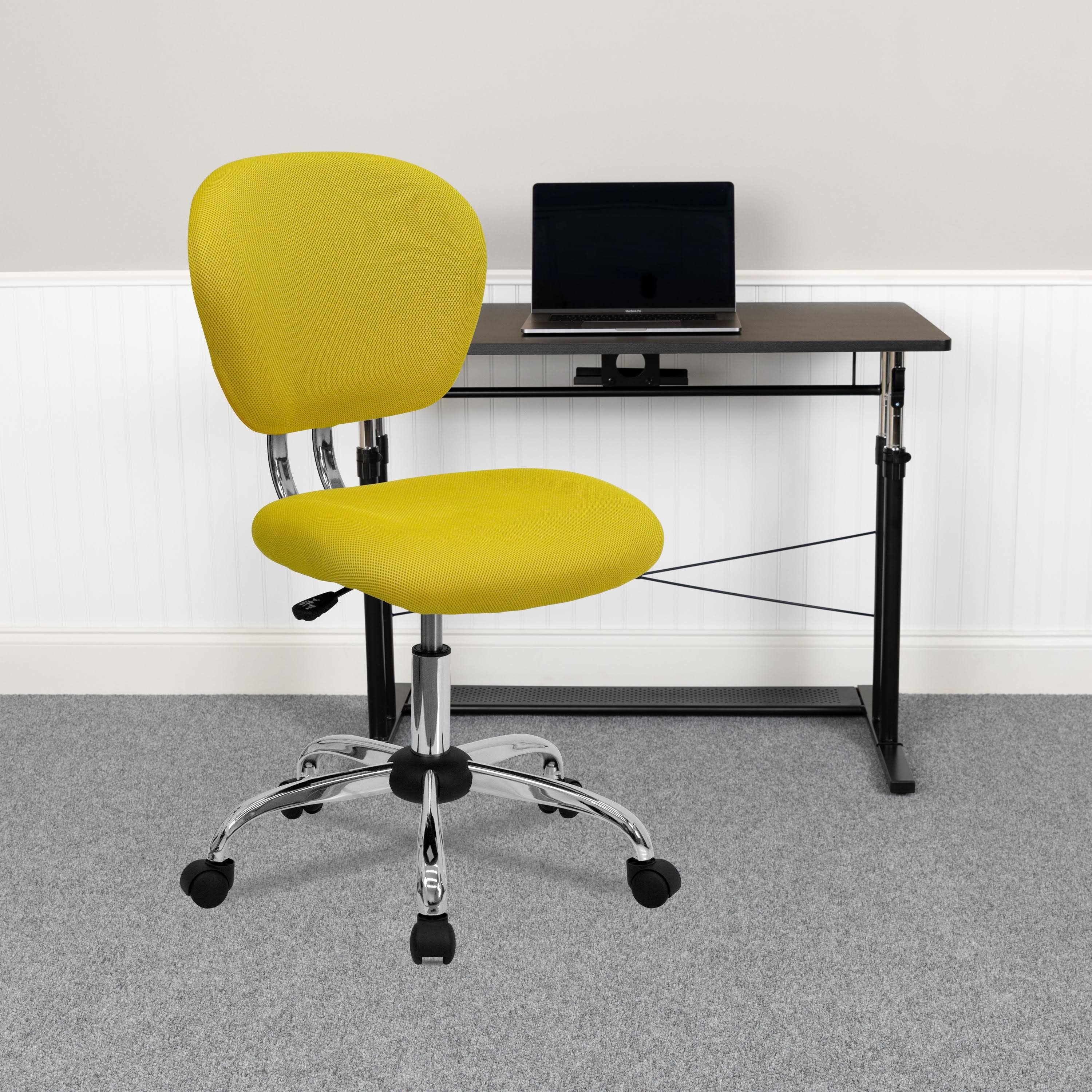 Yellow Mid-Back Mesh Padded Swivel Task Office Chair G6767
