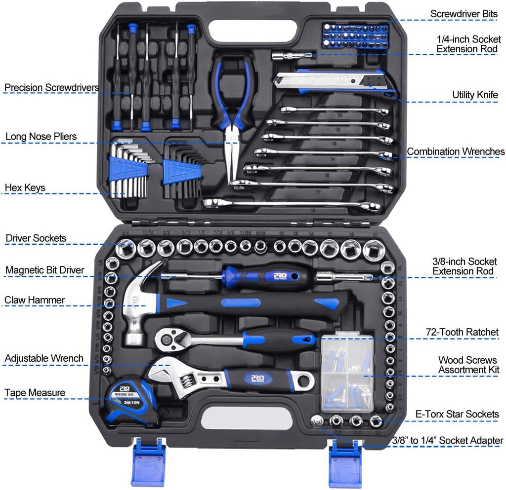 148-Piece Hand Tool Set with Toolbox Storage Case F550318