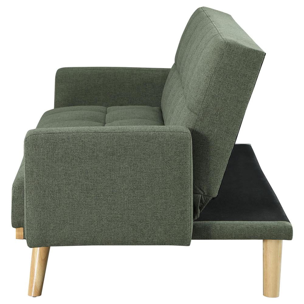 Sage Green Fabric Upholstered Convertible Sofa Bed U613