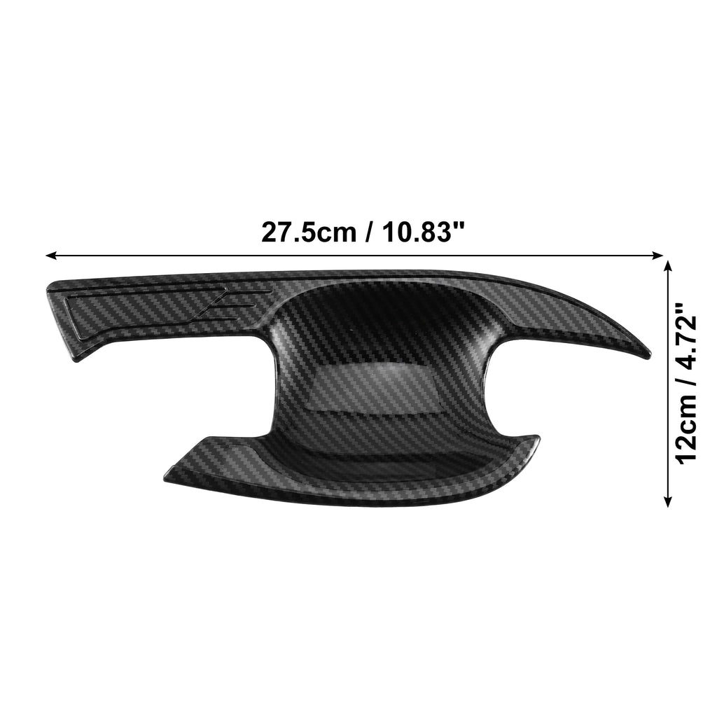 4 Pcs Carbon Fiber Pattern Black Door Handle Bowl Cover Trim Protector Z98853