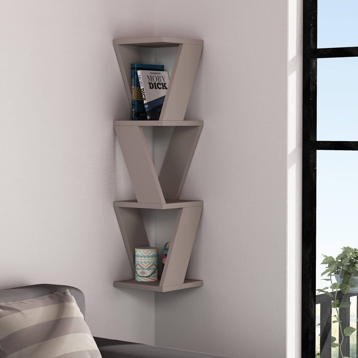 White Corner Wall Shelf E814590