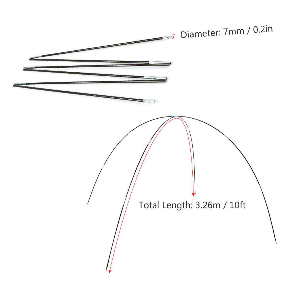 Tent Pole Kit Fiber Tent Pole Collapsible Tent H351911