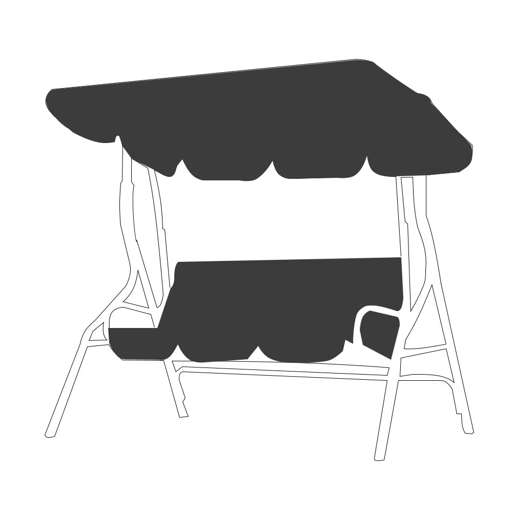 3 Persons Metal Porch Swing Chair Bench Cover U9491