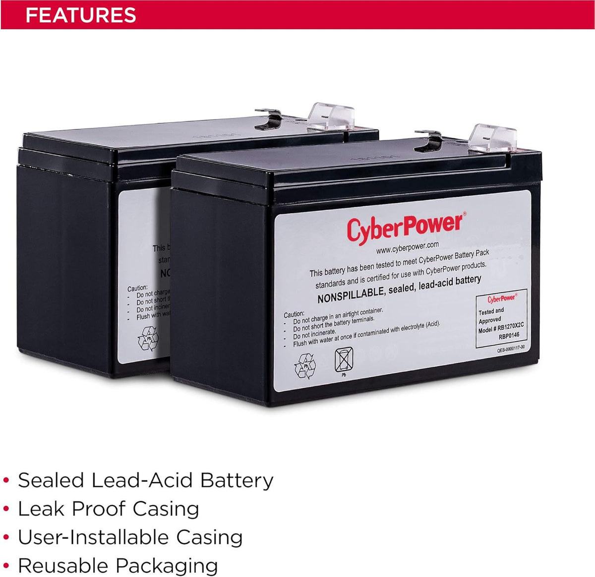 12V/7Ah UPS Replacement Battery Cartridge U5913