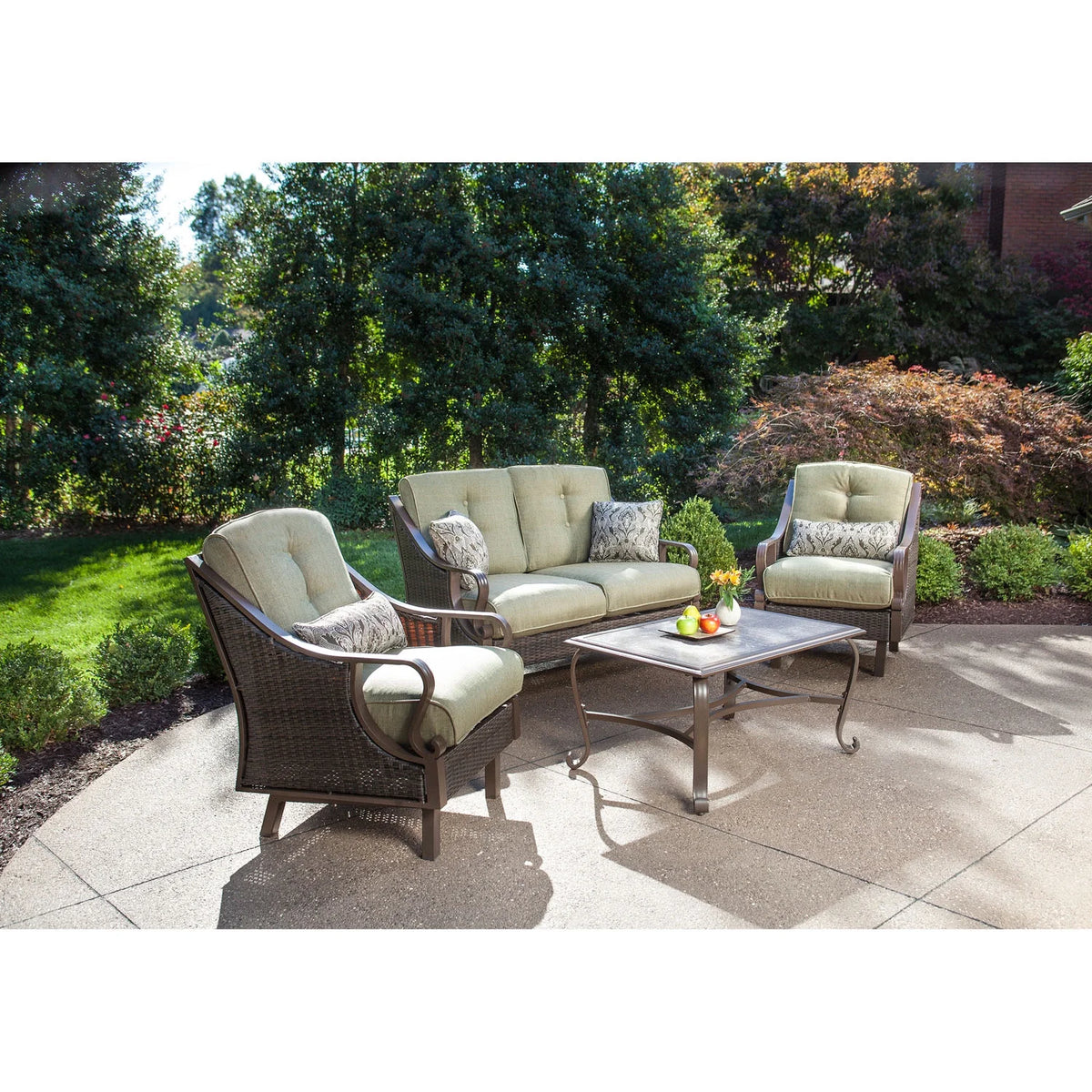 Vintage Meadow 4-Piece Wicker and Steel Conversation Set K54363