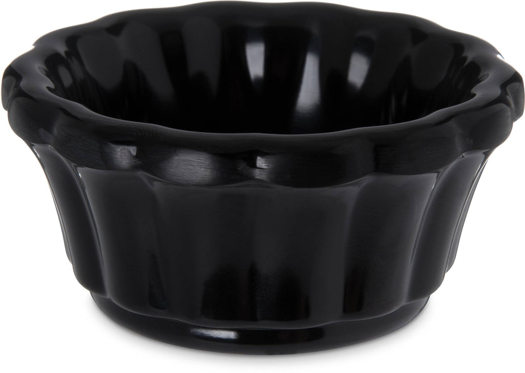 Black 1 oz Scalloped Melamine Ramekin N9212