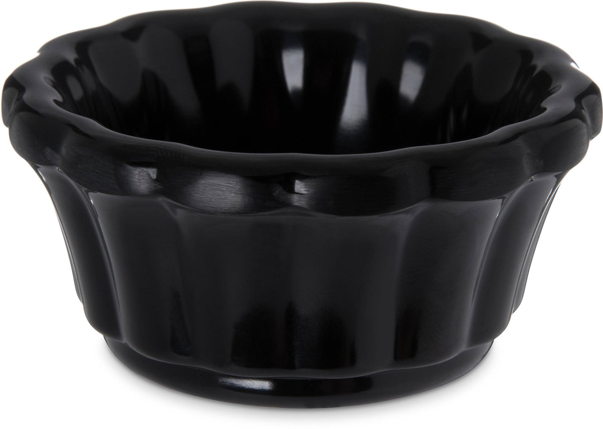 Black 1 oz Scalloped Melamine Ramekin N9212