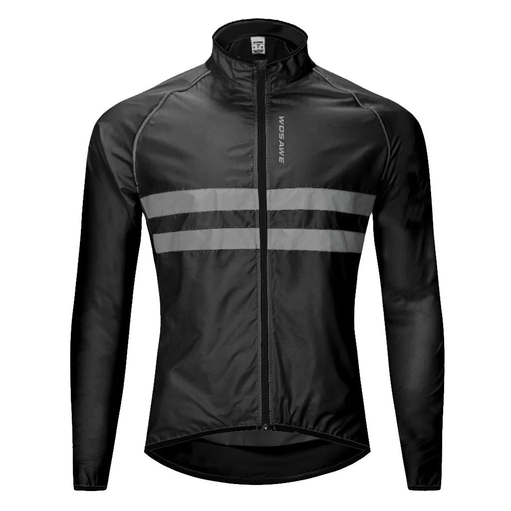 Black XXL Windproof Long-Sleeve Riding Jacket X2970