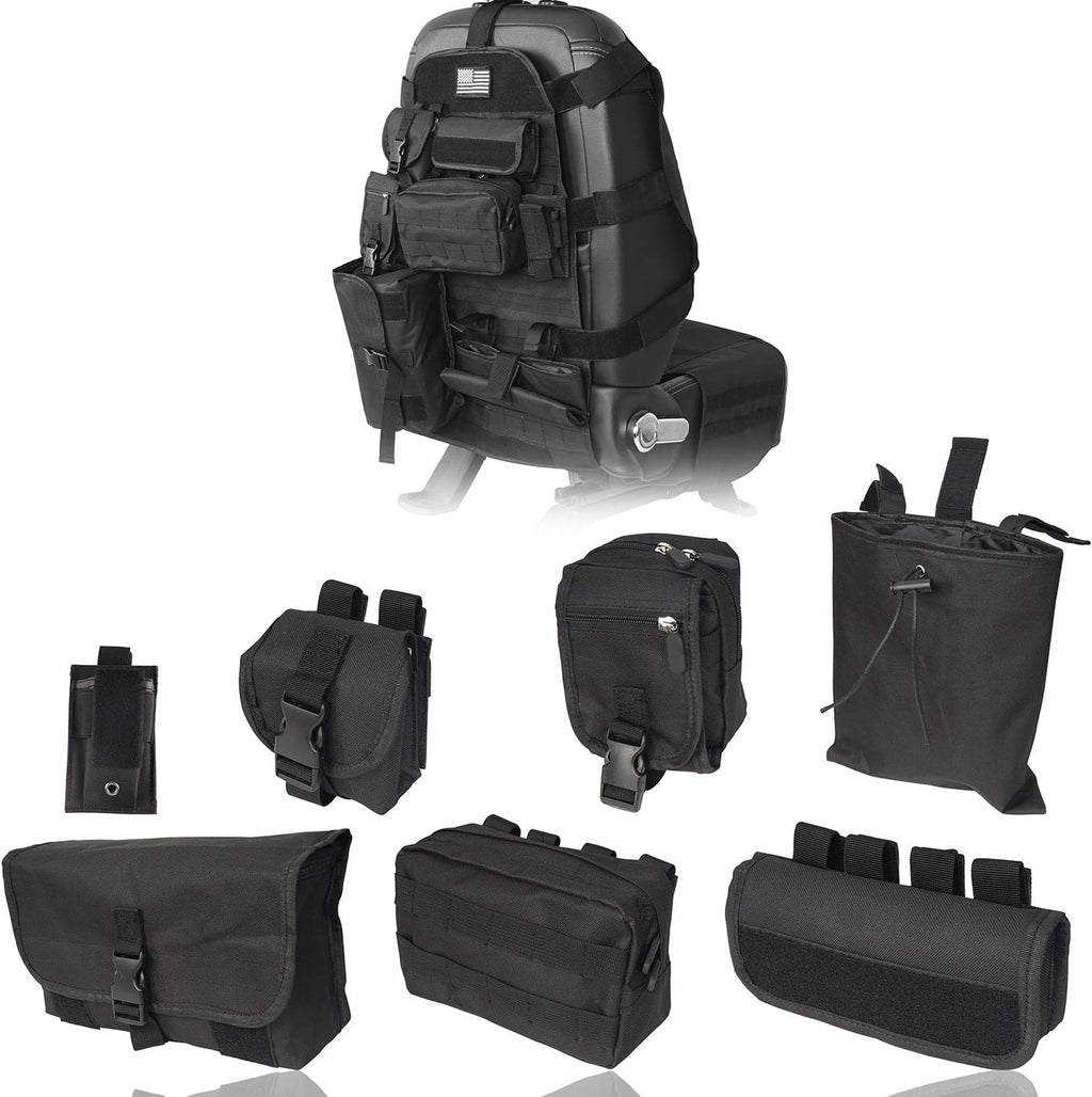 Tactical Seat Organizer with Storage Bag Multi Pocket Molle Pouch C4896
