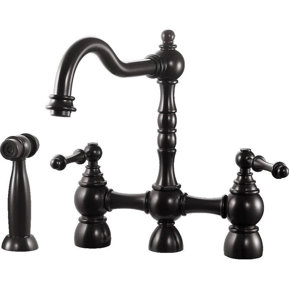 Oil Rubbed Bronze Kitchen Faucet with Sidespray E245